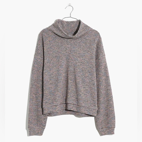 Madewell Textured Turtleneck Top in Rainbow Rib L - Picture 6 of 13